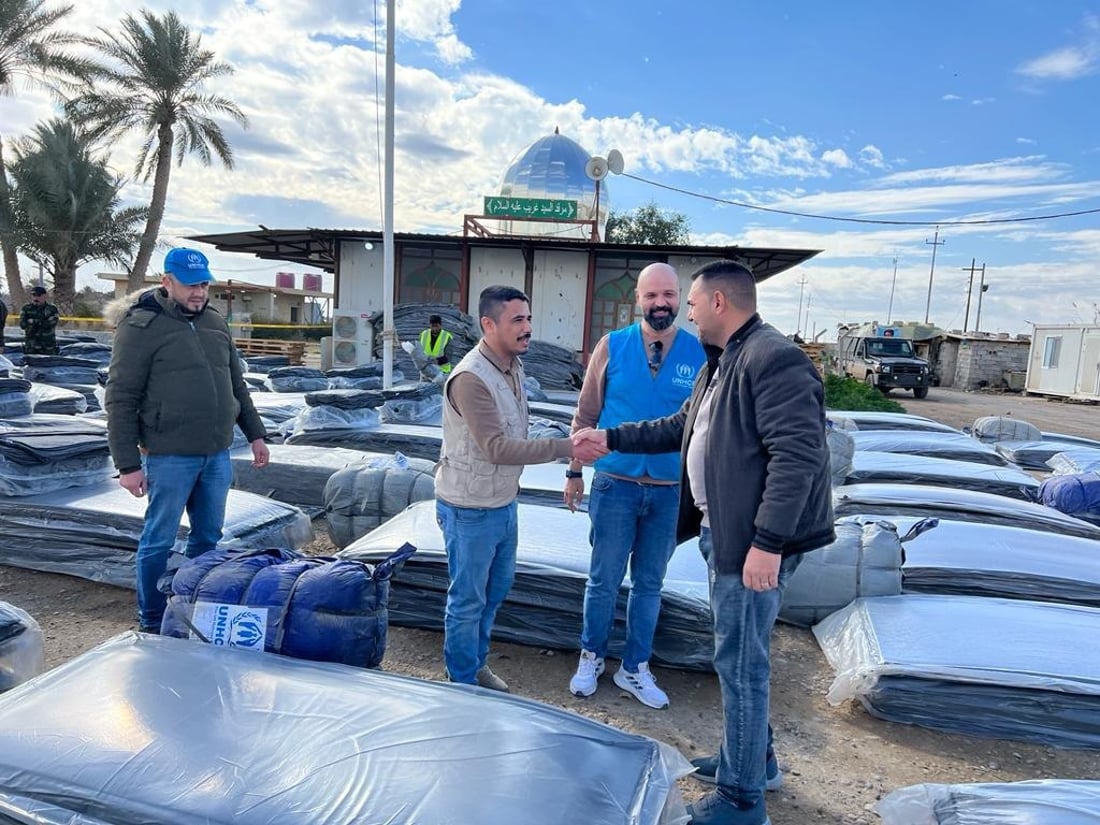 صور: بطانيات وأدوات مطبخ للعوائل النازحة العائدة إلى سيد غريب