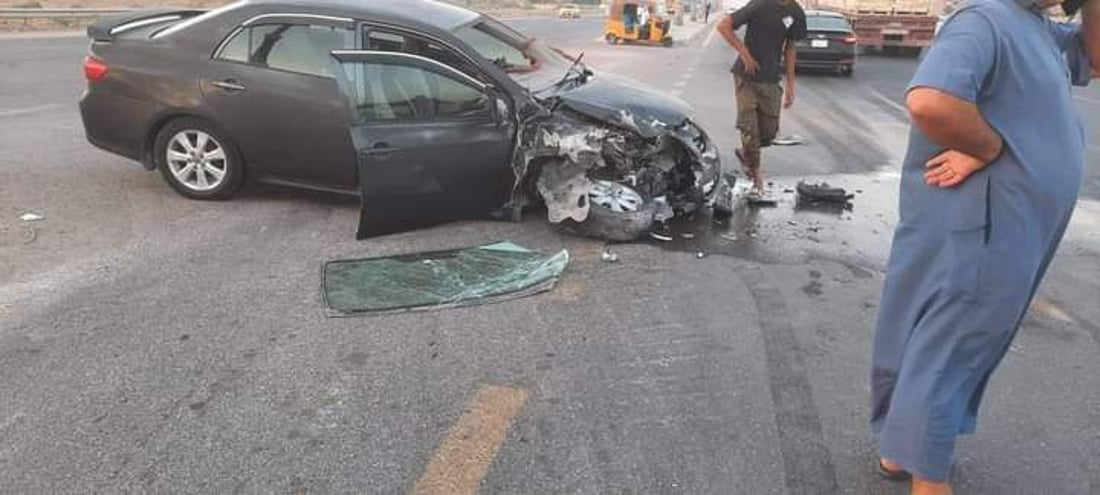 بعقوبة: 14 جريحاً وثلاث سيارات محطمة في حادث تصادم مروع (صور)