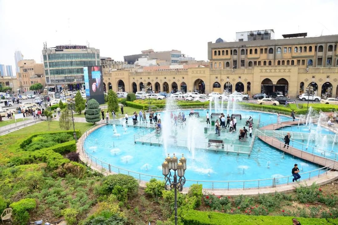 نافورەکانى ناو شارى هەولێر پاککرانەوە