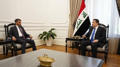 السوداني خلال استقبال گناوي: النجف واجهة مهمة وتحظى باهتمام الحكومة