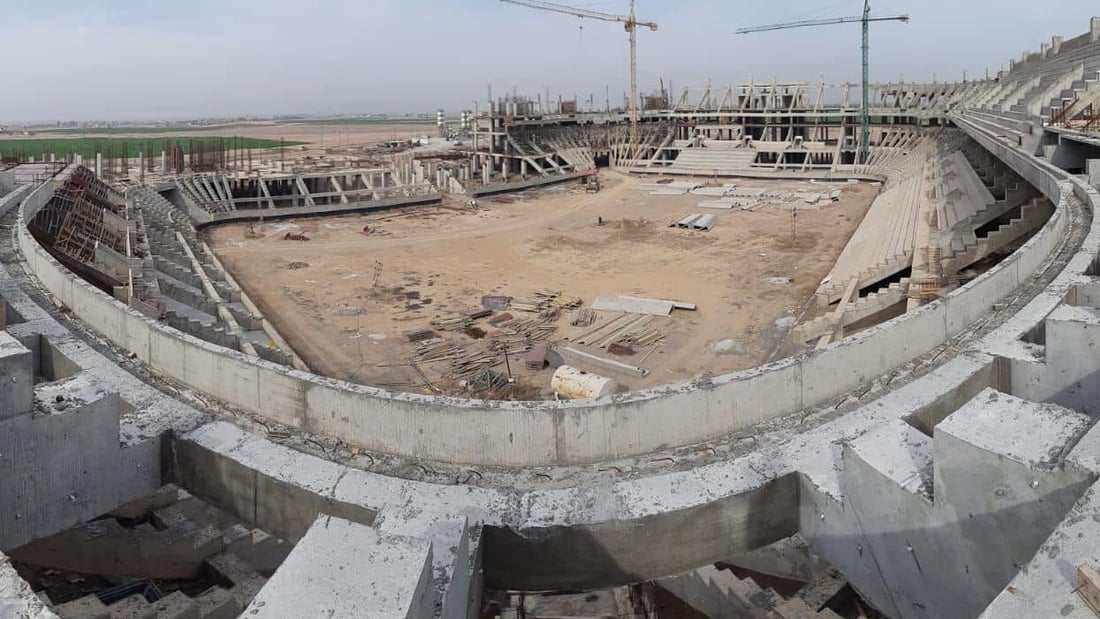 صور من ملعب صلاح الدين الأولمبي.. نسبة الإنجاز وصلت أكثر من 50%