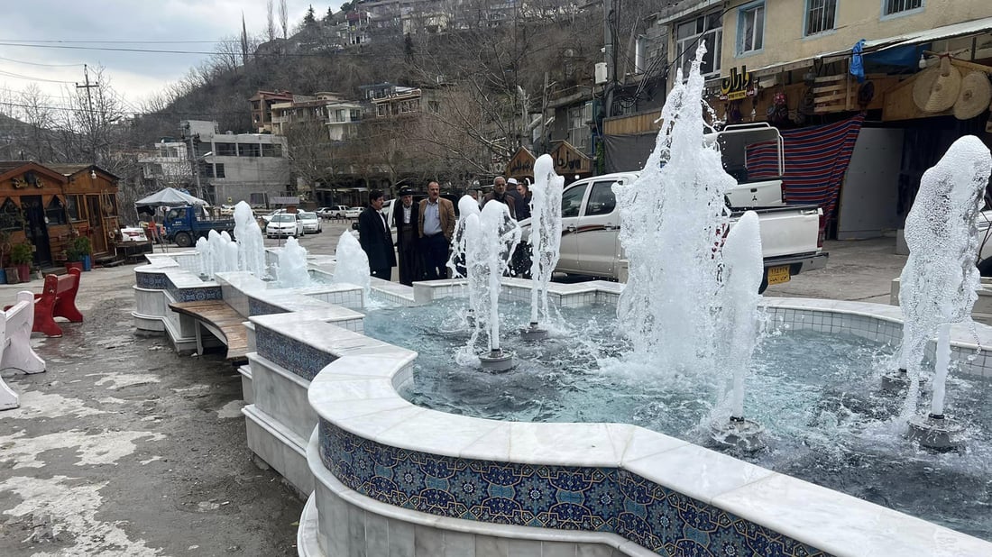 نافوره‌كه‌ى سه‌نته‌رى ناحیەی بیارە ته‌واوكرا