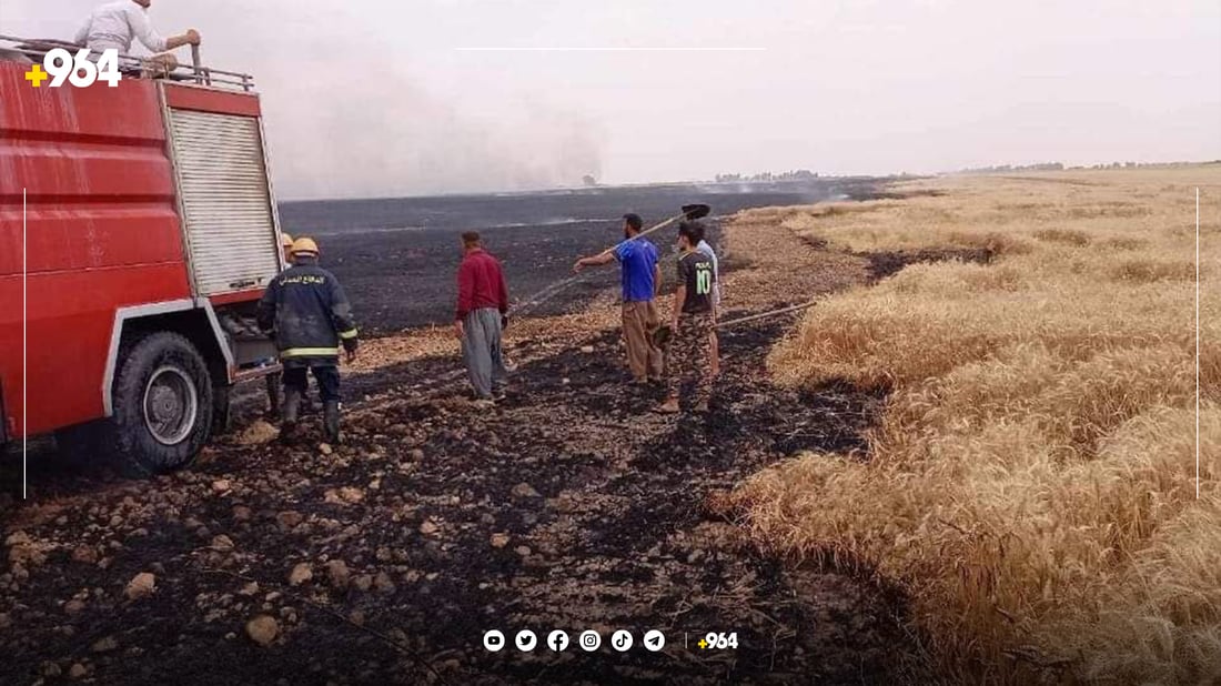 هەورەبروسكە 75 دۆنم دەغڵ و گەنمی جووتیارانی سووتاند