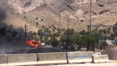 لە دەربەندیخان تانکەرێکی سووتەمەنی وەرگەڕا و تەقییەوە