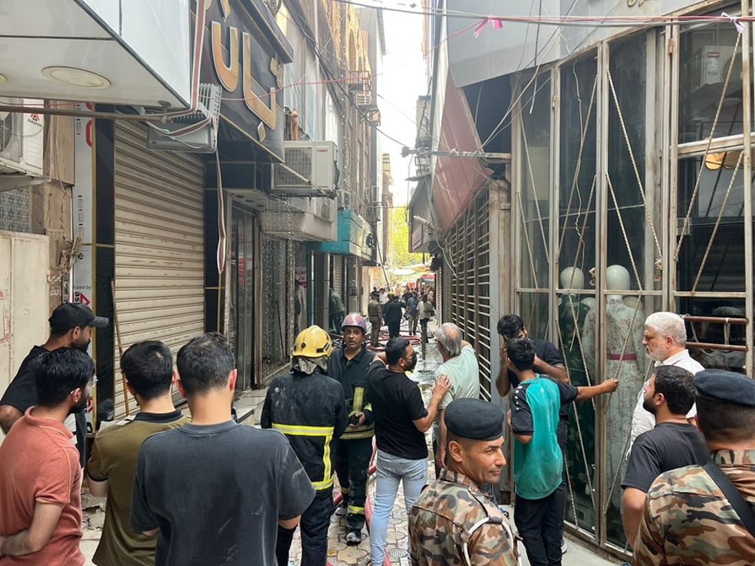 Fire extinguished at multi-story commercial building in Baghdad’s Shorja district