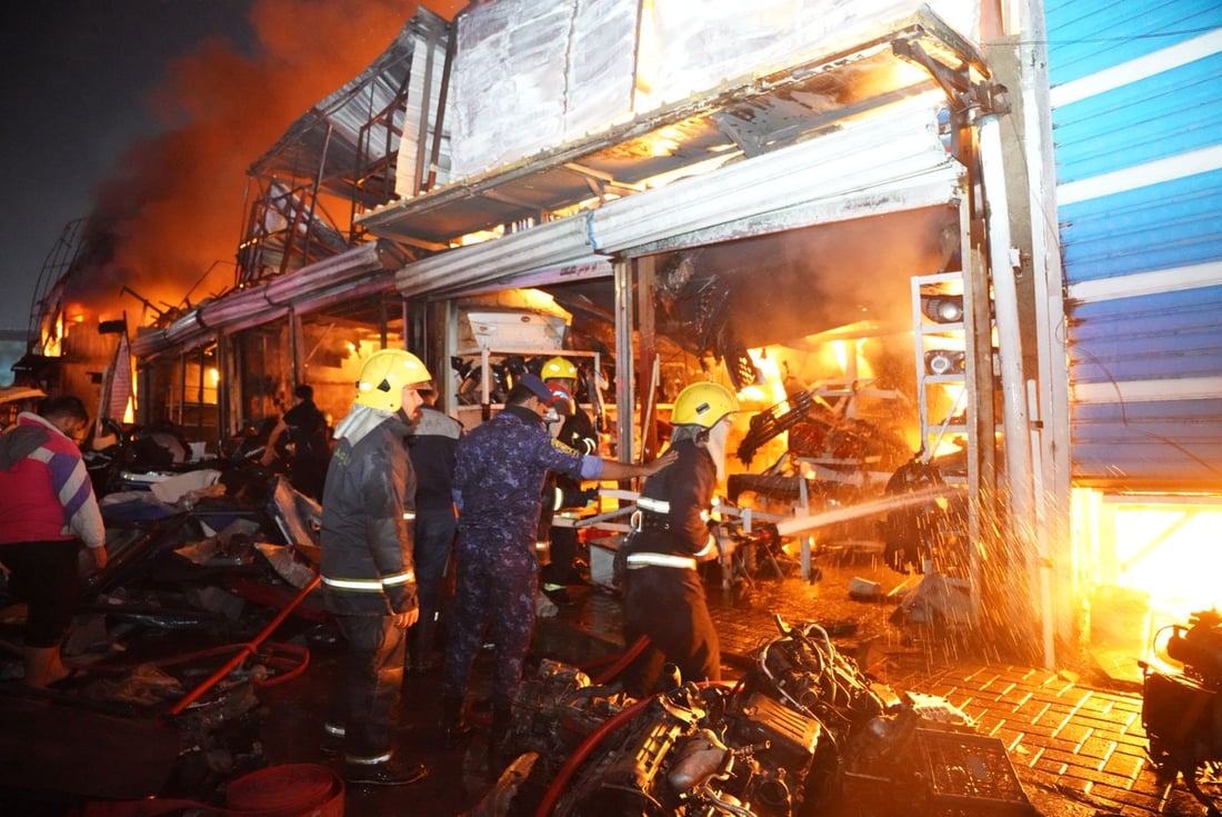 أخيراً السيطرة على حريق الطالبية والدفاع المدني يطالب بالتحقيق (صور)