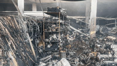 ئاگره‌كه‌ی پیشه‌سازی باشوور زیاتر له‌ 10 ده‌فته‌ر دۆلار زیانی هه‌بوو