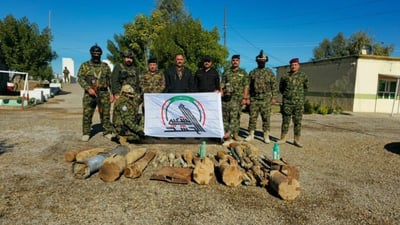 صور: الحشد يعالج كدساً من المتفجرات والصواريخ في الأنبار