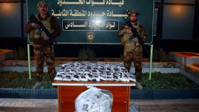 Border forces intercept balloon smuggling more than 30 kilograms of drugs in Anbar