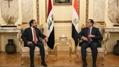 الحلبوسي يبحث مع رئيس الوزراء المصري التعاون الاقتصادي والربط الكهربائي