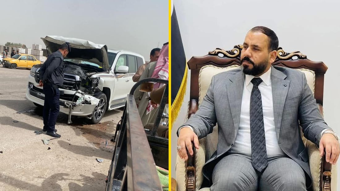 تعرض رئيس مجلس المثنى لحادث سير على طريق السماوة – رميثة