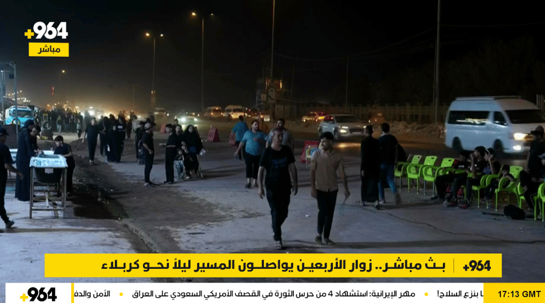 بث مباشر.. زوار الأربعين يواصلون المسير ليلاً نحو كربلاء