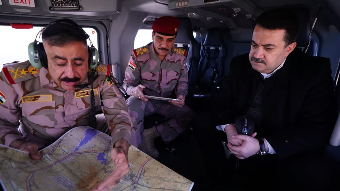 Al-Sudani conducts aerial survey of Tharthar security corridor