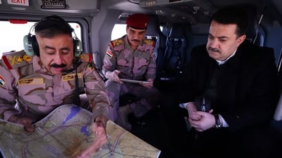 Al-Sudani conducts aerial survey of Tharthar security corridor