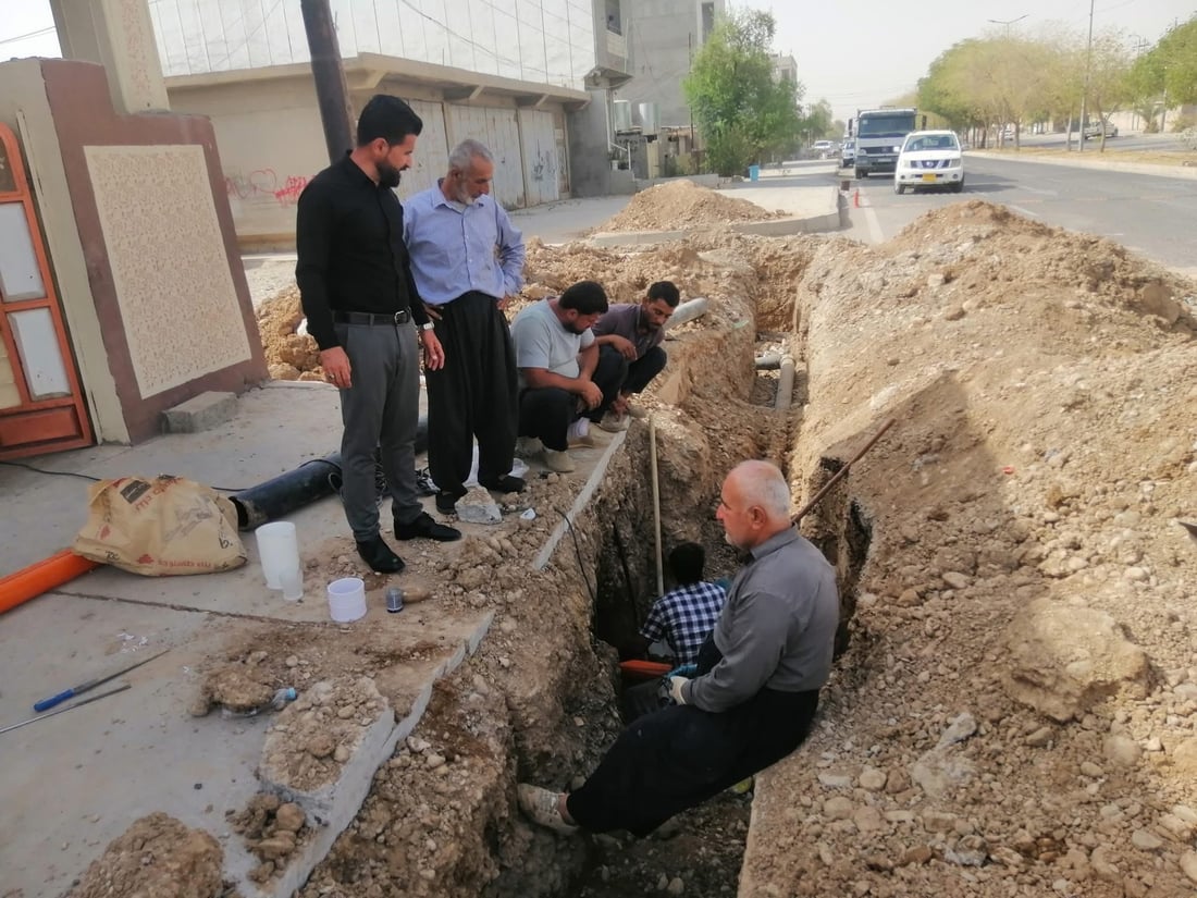 بیره‌ وشكبووه‌كانى ئاو له‌گه‌ڵ بیره‌كانى دیكه‌ به‌یه‌كه‌وه‌ ده‌بسترێته‌وه‌ بۆ دابینكردنى ئاو بۆ ماڵان