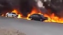 فيديو: النيران تلتهم 4 سيارات في “علي الغربي” بسبب حاوية نفايات