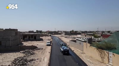 لقطات جوية من البصرة: “إيني” الإيطالية تبلط شوارع سفوان والعمل سينتهي بعد شهر