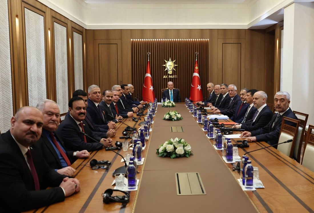وفد عراقي برئاسة المشهداني يلتقي أردوغان في أنقرة