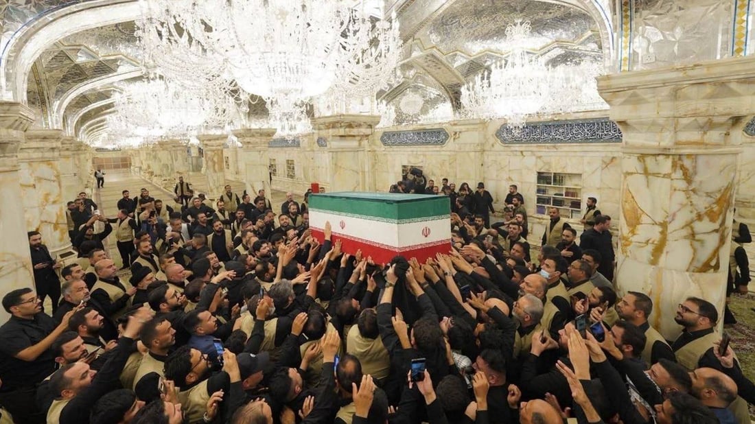 Khamenei's body received in Najaf as Iraq leg of public funeral begins