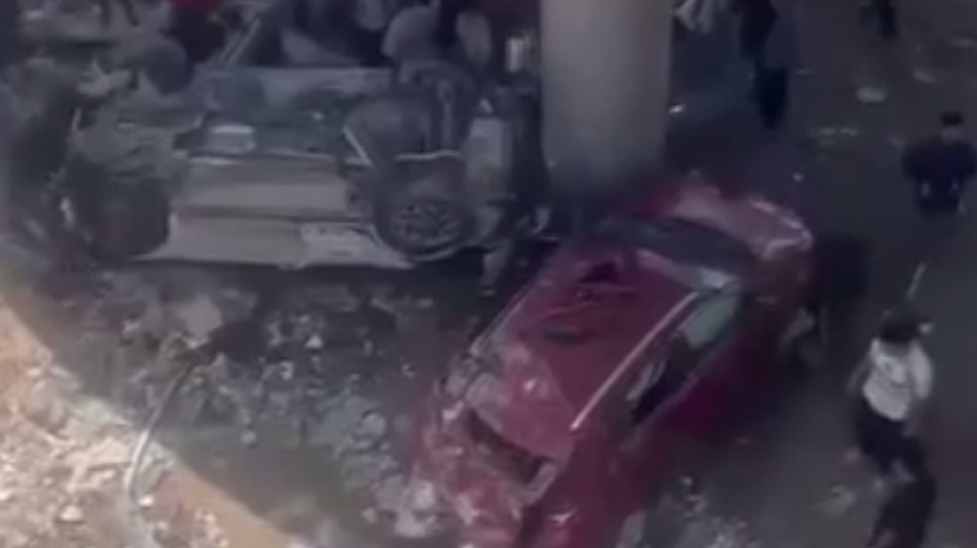 دوو ئۆتۆمبێل لەسەر پردی شوعلە کەوتنە خوارەوە