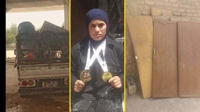 قصران محمد لمحافظ النجف: بطلتكم العالمية بلا مأوى وتنتظر توقيعك لاستلام الأرض