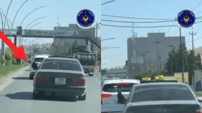 سەرنشینی ئۆتۆمبێلێک قاچی لە جامەکانییەوە هێناوەتەدەر؛ دەستی بەسەرداگیرا