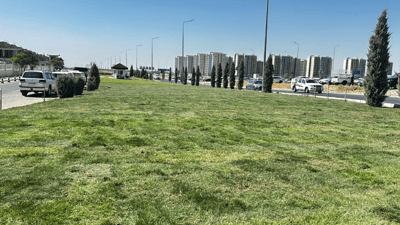 3000 مەتر لەبەردەم هاتوچۆی هەولێر سەوز کرا