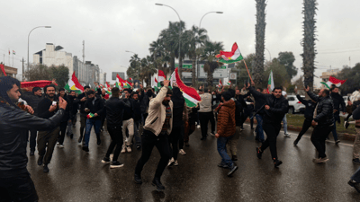 Erbil protesters rally for Aleppo’s Kurdish neighborhoods as clashes resume