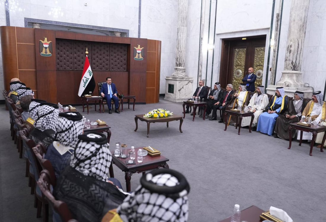 صور: شيوخ ووجهاء عشيرة البو دراج في مكتب السوداني