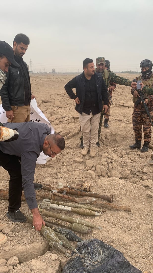 صور: الحشد يعثر على مقذوفات حربية تعود لداعش في الأنبار