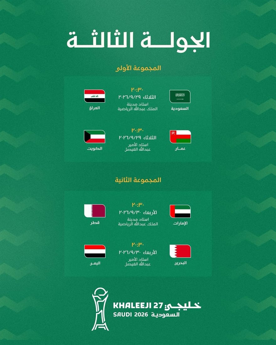جدول مباريات العراق في خليجي 27: البداية بعُمان والختام بقمة السعودية