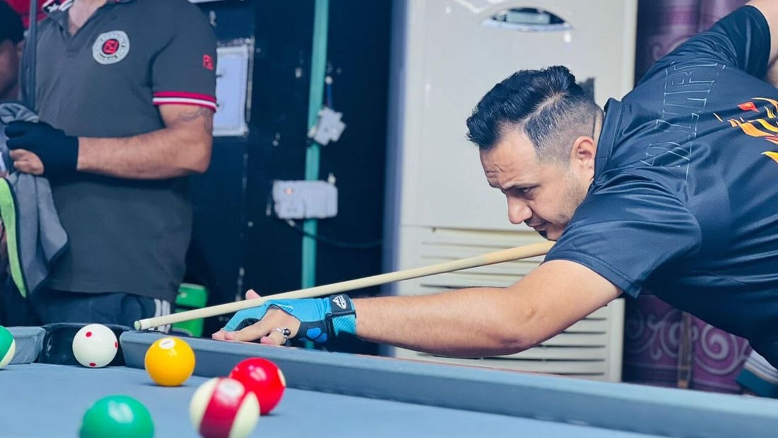 بلياردو هيت ينتهي بفوز كريم العاصي بعد 11 شوطاً (صور)