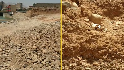 فيديو: جماجم بشرية توقف العمل في مشروع كورنيش زاخو الكبير