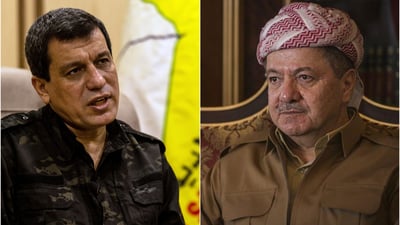 KDP President Masoud Barzani, SDF Commander Mazloum Abdi meet in Erbil