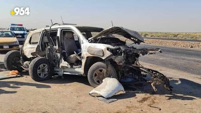صور: مصرع شقيقة وابنة وزير النفط في حادث سير مروع على طريق الديوانية