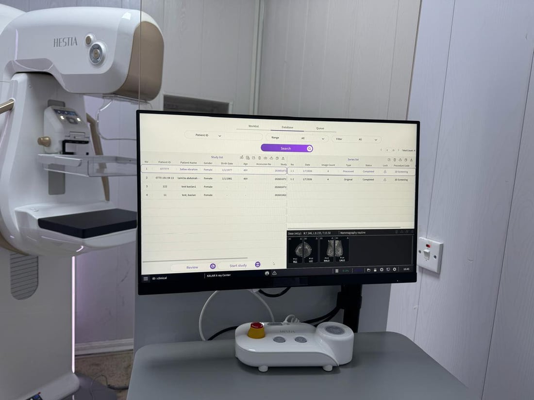 مامۆگرافی لە گەرمیان دانرا و مەچن بۆ هیچ شوێنێکی تر