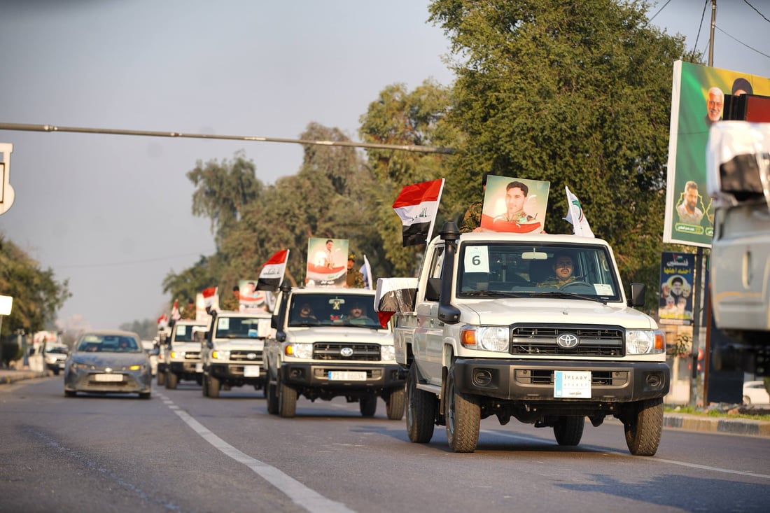 صور: الحشد يستذكر قصف معسكراته في القائم بتشييع رمزي