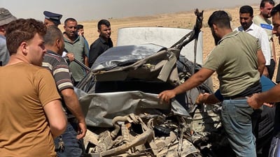 صور: مصرع منتسب أمني في حادث سير على طريق كركوك – ليلان