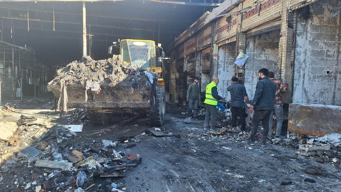 تا دوو رۆژی دیکە پرۆسەی فڕێدانی پاشماوەی سووتاوی بازاڕی لەنگە بەردەوام دەبێت