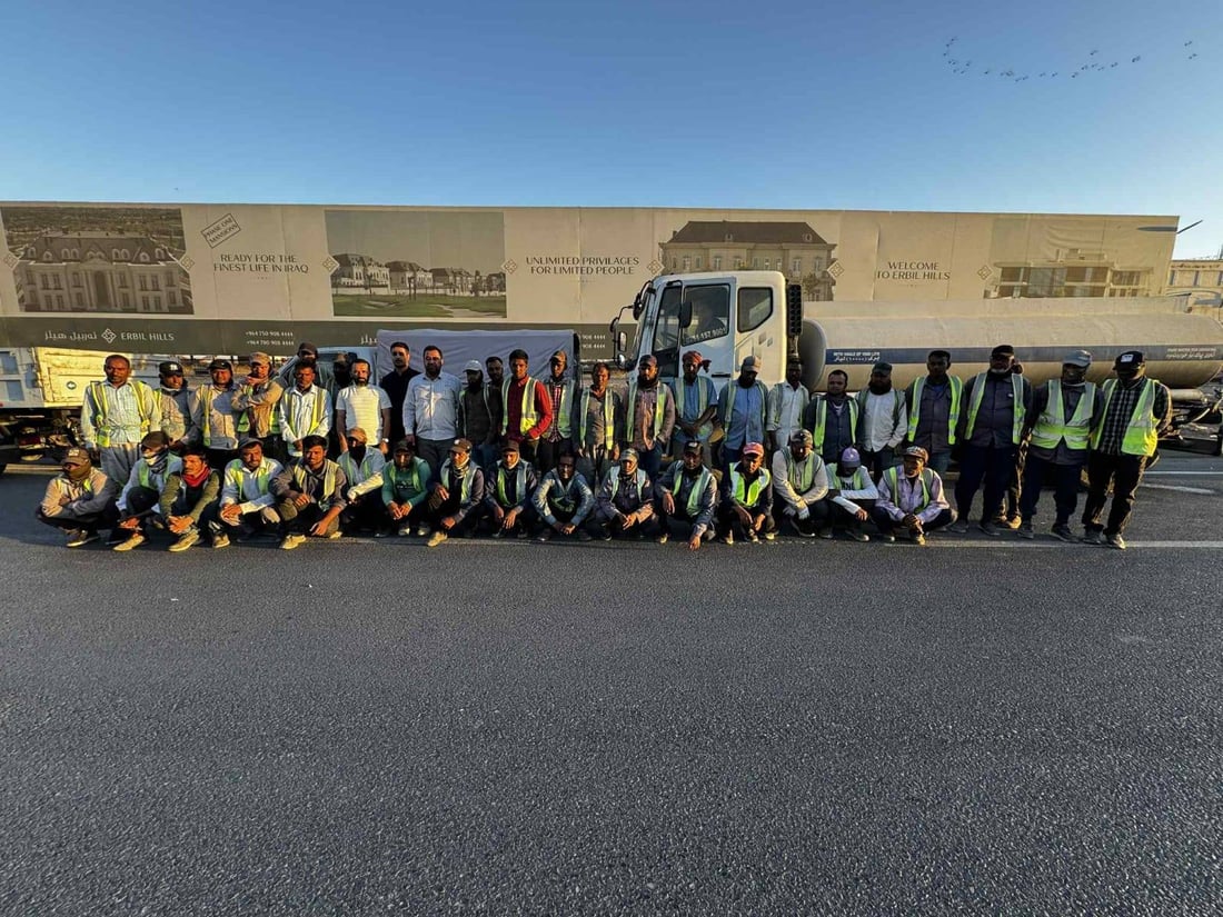 شەقامی بازنەیی 100 مەتری پایتەخت شۆردرا و پوخت و خاوێن کرایەوە