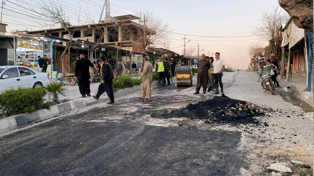 حکومەت بە هاوکاری کۆمپانیایەک  چاڵوچۆڵی شەقامێک پڕ دەکاتەوە