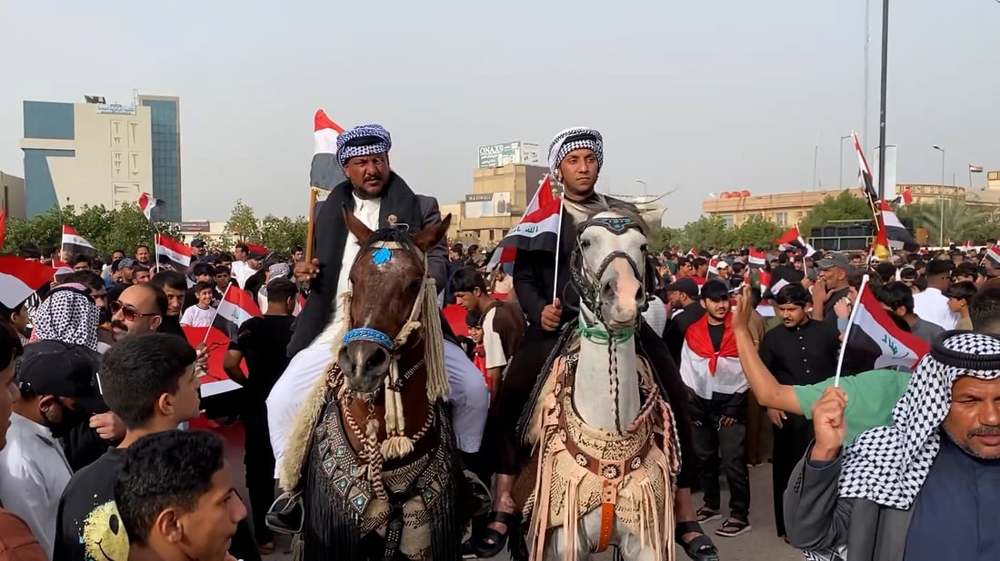 تظاهرة السماوة استنكرت الحروب في كل العالم ودعت لدفع الشر عن العراق