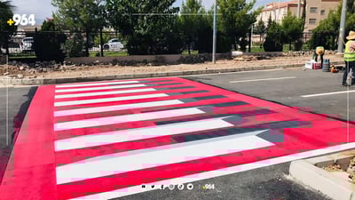 مطبات حمراء 3D في زاخو.. حيلة بصرية لإجبار سائقي المركبات على تخفيف السرعة