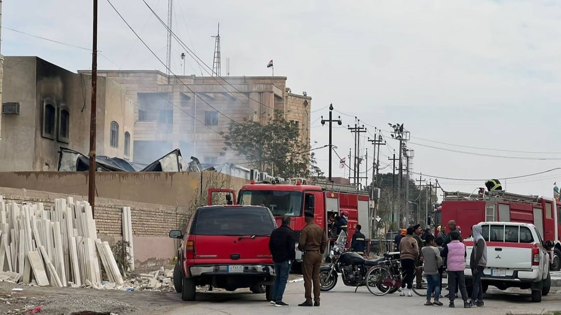 الجميع بخير.. إخماد حريق في كلية الإمام الأعظم وسط بعقوبة (صور)