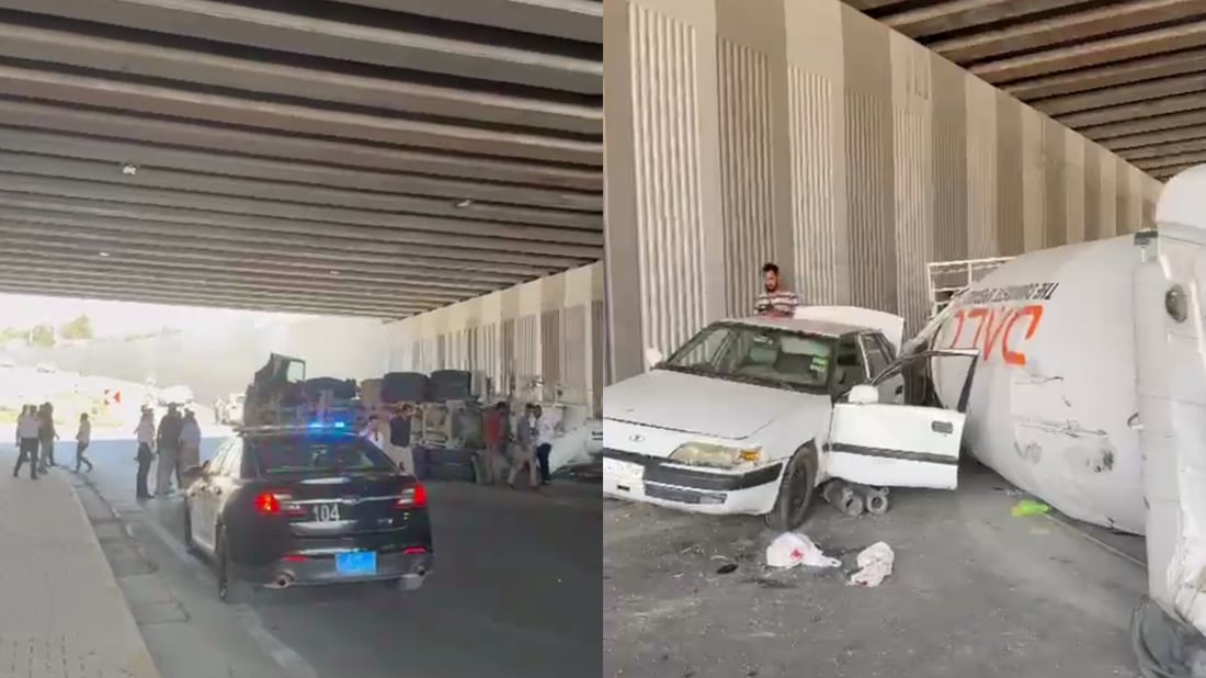 Cement mixer overturns in Sulaymaniyah, killing one and injuring two
