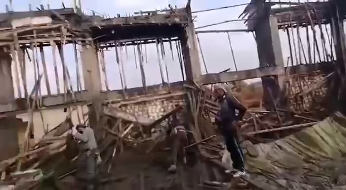 Nine workers injured in Anah city mosque ceiling collapse
