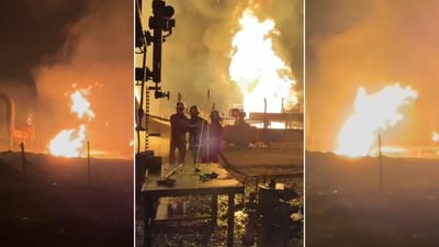 بەرەبەیانى ئەمڕۆ ئاگر لە بۆرییەکى وێستگەى غازى باکور کەوتەوە