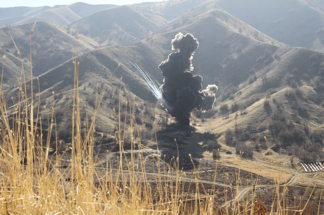 سبەینێ لە پێنجوێن مین و پاشماوە دەتەقێندرێتەوە