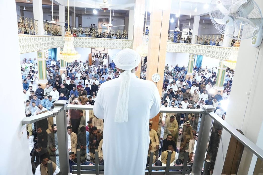 الوحيد الذي فتح بابه للمصلين في الأنبار.. صور من صلاة العيد بجامع الكرمة الكبير