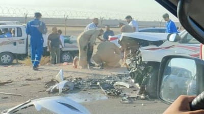 5 إصابات لموظفي نفط في البصرة إثر حادث سير على طريق البرجسية (فيديو)